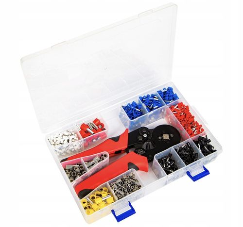 ZACISKARKA DO TULEJEK KONEKTORÓW PRZEWODÓW PRASKA DO KABLI ZESTAW 1500szt na Arena.pl