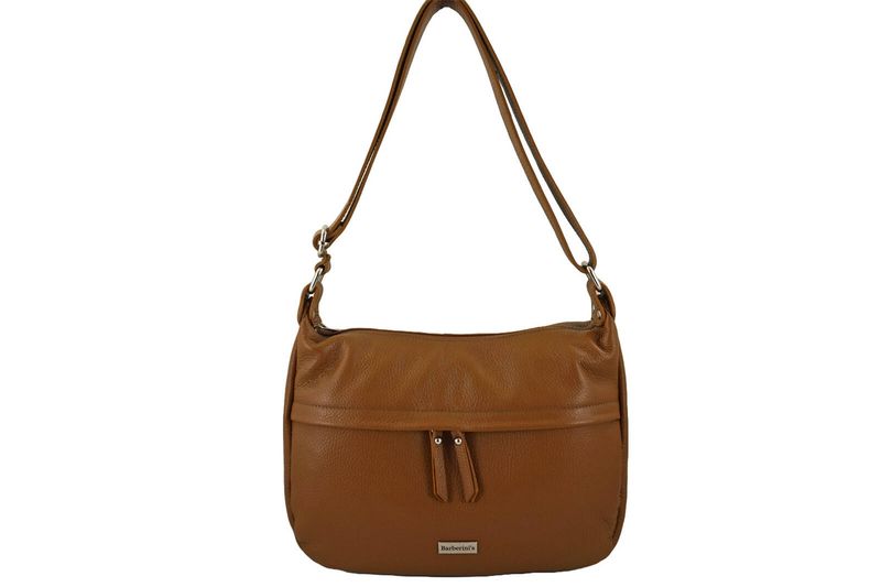 Pojemna torebka na ramię z kieszenią - Brązowa jasna zdjęcie 1