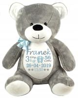 MIŚ z Imieniem i Metryczką Prezent na Chrzest HAFT