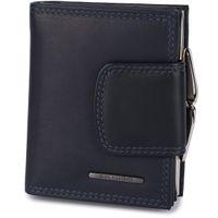 portfel damski double mini - granatowo-czarny