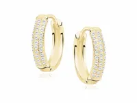 KLASYCZNE POZŁACANE SREBRNE KOLCZYKI KOŁA KÓŁKA KÓŁECZKA BIAŁE CYRKONI