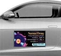 MAGNES NA SAMOCHÓD MATA MAGNETYCZNA REKLAMOWA 60X30 OPRAWA MUZYCZNA WESEL