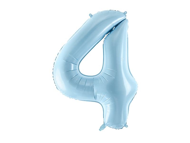 Balon foliowy cyfra 4 niebieski 86 cm zdjęcie 1