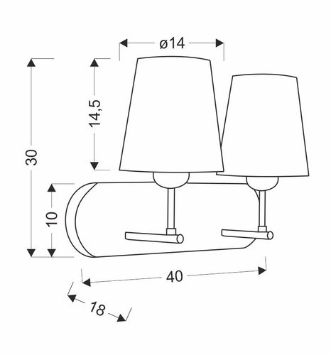 Tango kinkiet 2x60W E27 beż na Arena.pl