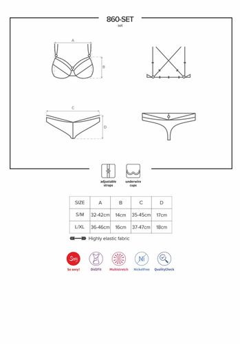 860-set-2 komplet biały l/xl obsessive na Arena.pl