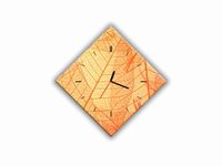 ZEGAR SZKLANY ROMB - Pomarańczowe liście