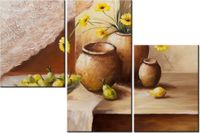 60 90CM OBRAZ 3 ELEM MARTWA NATURA ŚCIENNY DRUK PŁÓTNO