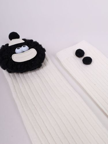 Skarpety prążkowane zabawna buźka z czapeczką ecru onesize YOCLUB na Arena.pl