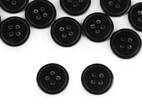 Guziki plastikowe 15 mm ( 20 szt ) Czarne