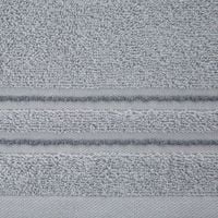 Ręcznik bawełniany ze stebnowaną bordiurą EMINA 50X90 srebrny