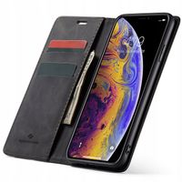 ETUI Z KLAPKĄ SPACECASE WALLET SKÓRZANE PORTFEL DO IPHONE XS MAX + SZKŁO