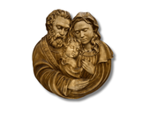 Święta Rodzina IV Płaskorzeźba Drewniana Prezent Ślub dla Rodziców Młodych