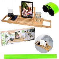 PÓŁKA ŁAZIENKOWA NA WANNĘ BAMBUSOWA NAKŁADKA SPA + odblask