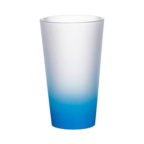 Szklanka 450 ml szroniona do sublimacji - błękitny gradient zdjęcie 1