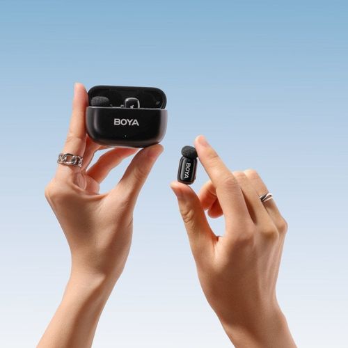 BOYA Mini-12 bezprzewodowy mikrofon krawatowy 2,4GHz Lightning+USB-C czarny na Arena.pl