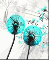 60CM 50CM OBRAZ ŚCIENNY DMUCHAWCE TURKUSIE DRUK PŁÓTNO