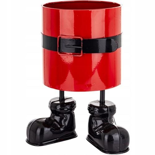 Osłonka Doniczka Świąteczna figurka Mikołaj stojak na choinkę 26 cm na Arena.pl