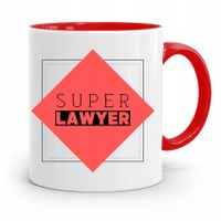 Kubek Czerwony Prawnika Super Lawyer Prezent Z Nadrukiem Ze Zdjęciem