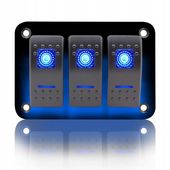 PRZEŁĄCZNIK PANELSTEROWANIA DO ŁODZI 3X BLUE LED 12-24V