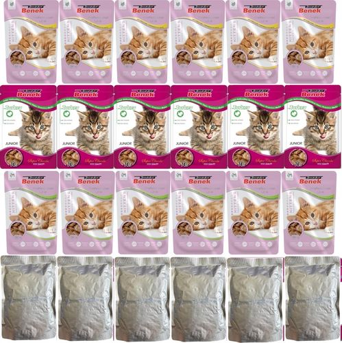 Benek Saszetki dla Kota Junior Kitten MIX SMAKÓW w Galarecie i Sosie 24x100 na Arena.pl