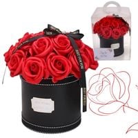 flower box, bukiet zapachowych kwiatów mydlanych w pudełku 21szt. buk08cze