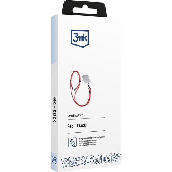 Smycz do telefonu - 3mk EasyClip - Czerwony zdjęcie 8