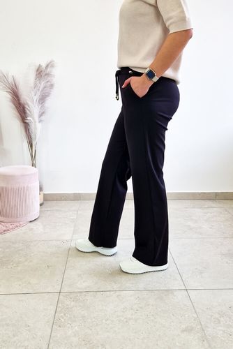 Simili Spodnie Damskie Prosta Nogawka Czarne 3 na Arena.pl