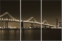 60 90CM OBRAZ 3 ELEM MOST NOCĄ TANEL TEEMUSK DRUK PŁÓTNO RAMA