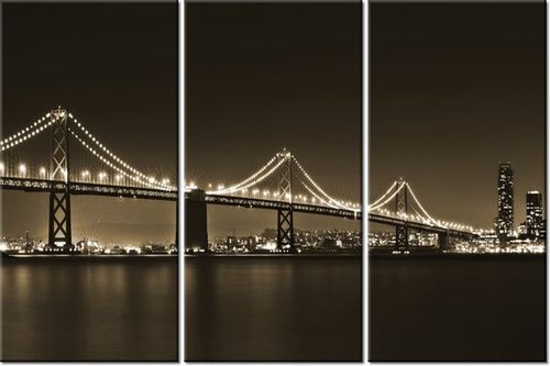 60 90CM OBRAZ 3 ELEM MOST NOCĄ TANEL TEEMUSK DRUK PŁÓTNO RAMA na Arena.pl