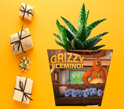 Doniczka do kwiatów/roślin - Grizzy i Lemingi na Arena.pl