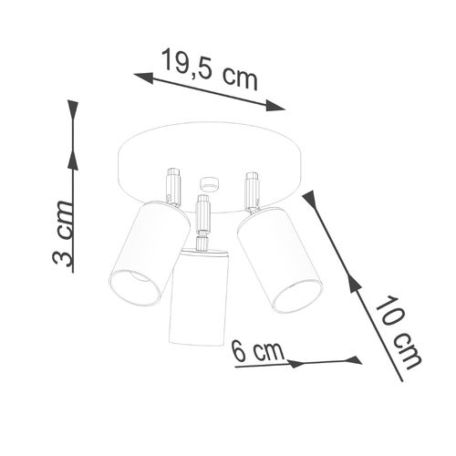 Plafon WINX 3P czarny/miedź na Arena.pl