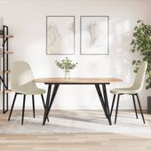 Krzesła stołowe, 2 szt., kremowe, obite aksamitem