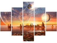 70 100CM OBRAZ 5 ELEM RZUT OKIEM DRUK PŁÓTNO