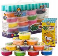 MAGICZNA PIANKOLINA PLASTELINA MASA PLASTYCZNA CLAYDOLL 24 sztuki + Akces