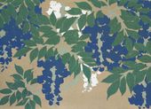 Plakat 18x13cm Wisteria, Sekka Japoński Vintage do Salonu