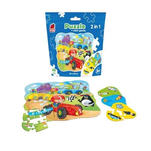 Puzzle Edukacyjne Auta Mini Gra Dla Dzieci 49 El. Saszetka Rk1140-03 na Arena.pl