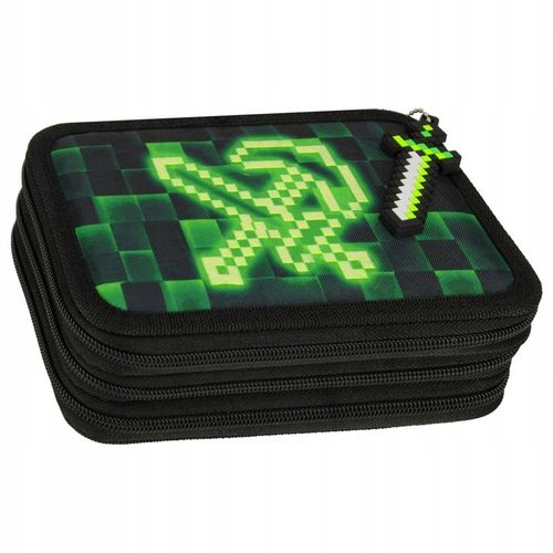 PIÓRNIK SZKOLNY TRZYKOMOROWY Z WYPOSAŻENIEM DLA CHŁOPCA PIXEL na Arena.pl