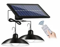 Lampa solarna żyrandol 2x panel solar + pilot 2w1