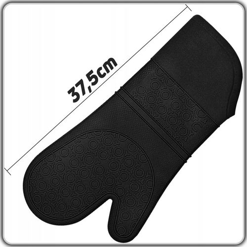 Rękawice KUCHENNE Silikonowe DO Piekarnika Kuchni ŻAROODPORNE 2szt Czarne na Arena.pl