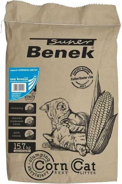 Super Benek Corn Cat Classic Morska Bryza 25L zdjęcie 2