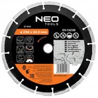 NEO TOOLS TARCZA DIAMENTOWA 230x22.2mm SEGMENTOWA SPAWANA LASEROWO 57-610