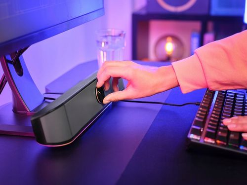 GŁOŚNIK SOUNDBAR KOMPUTEROWY PC RGB LED 12W GAMINGOWY STEREO na Arena.pl