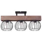 Plafon LAMPA sufitowa MILAN 31573 Sigma industrialna OPRAWA metalowe klatki drewno brązowe