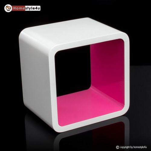 Półka retro cube, różowa, naścienna na Arena.pl