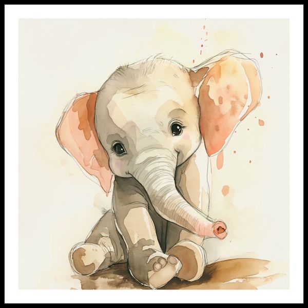Plakat 60x60cm Siwy Słonik zdjęcie 3