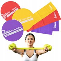 Zestaw 3x guma do rehabilitacji ćwiczeń taśma oporowa Majestic Sport