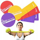 Zestaw 3x guma do rehabilitacji ćwiczeń taśma oporowa Majestic Sport
