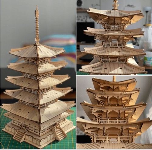 DREWNIANE PUZZLE 3D MODEL DO SKLEJANIA AZJATYCKA PAGODA na Arena.pl