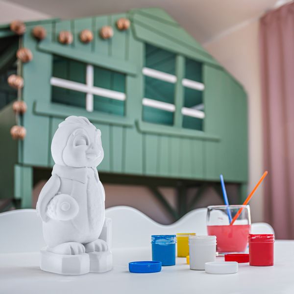 Kolorowanka 3D Pingwin Figurka gipsowa + farbki zdjęcie 5