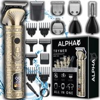 MASZYNKA TRYMER DO STRZYŻENIA GOLENIA WŁOSÓW BRODY CIAŁA ZESTAW ALPHA 7w1
